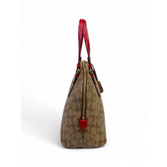 Coach Peyton Signature Cora Dome Coated Canvas Satchel Bag - Picture 5 of 16